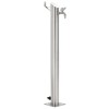 Coloană Apă Grădină vidaXL 95cm, Oțel Inoxidabil, Rotundă, Argintie, Robinet Inox 304, Furtun Apă, Montaj Ușor