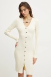 Karl Lagerfeld Jeans rochie culoarea bej, midi, mulată, A1W13039