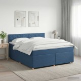 Cumpara ieftin Pat boxspring cu saltea albastru 180 x 200 cm Tesatura