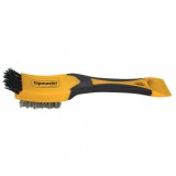 Perie de sarma inox Topmaster cu maner bi-material, 5x9 randuri, 200 mm