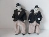 Stan si Bran (Laurel &amp; Hardy) - papusi de portelan, vintage, colectie, 23cm