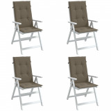 vidaXL Perne scaun spătar &icirc;nalt 4buc melanj gri taupe120x50x4cm textil