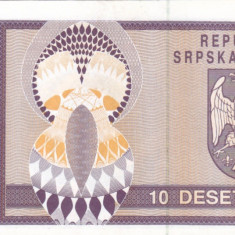 CROATIA 10 dinara 1992 KNIN XF!!!