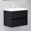 Dulap Chiuveta Baie Gossi Negru 60x38.5x45 cm PAL Sertar Depozitare Obiecte Baie