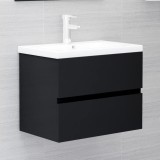 Masca Chiuveta Baie vidaXL Neagra 60x38.5x45cm PAL Sertar Dulap Chiuveta
