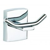 Carlig autoadeziv dublu pentru halate de baie Klaam din metal cromat - Tesa 40263