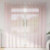 Perdele Voal Roz Deschis 140x245 cm vidaXL, Set 2 Bucati, Semitransparente, Poliester
