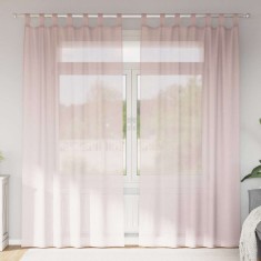 vidaXL Perdele voal cu bucle 2 buc Roz deschis 140x245 cm 4102279
