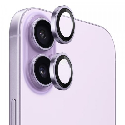 Folie de protectie Camera Spate Blueo Metal Frame pentru Apple iPhone 17, Sticla Securizata, Mov foto