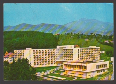 CPIB 23661 CARTE POSTALA - SANGEORZ BAI. HOTELULU.G.S.R., CIRCULATA, 1977, STAMPILE, TIMBRU foto