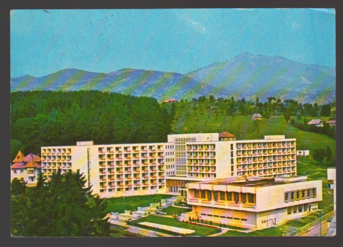 CPIB 23661 CARTE POSTALA - SANGEORZ BAI. HOTELULU.G.S.R., CIRCULATA, 1977, STAMPILE, TIMBRU