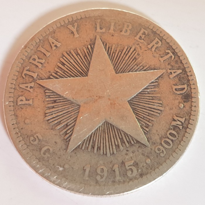 Cuba 20 centavos 1915 argint