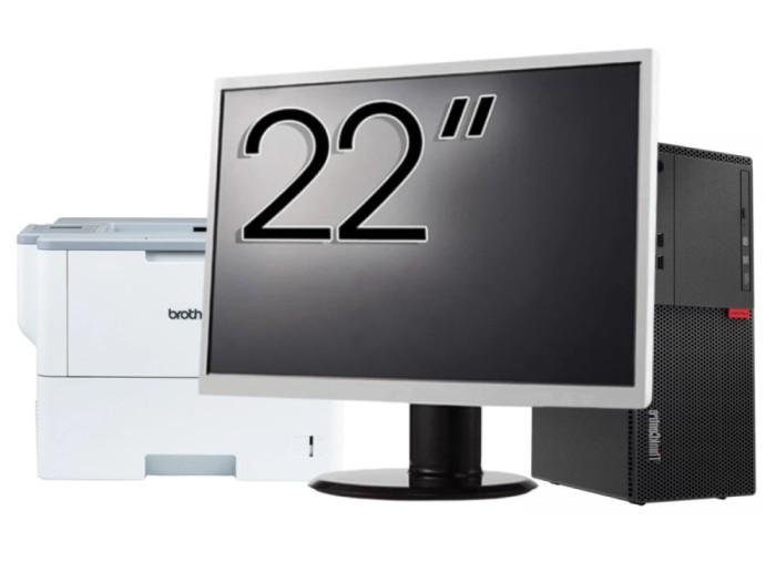 Pachet Calculator Second Hand LENOVO M710T Tower, Intel Core i5-6500 3.20GHz, 8GB DDR4, 256GB SSD + Monitor 22&amp;quot; &amp; Imprimanta Brother HL-L6300DW N