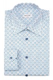 Camasa barbati slim alba cu print C001SL