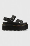 Dr. Martens sandale de piele Voss II Quad femei, culoarea negru, cu platformă DM30717001