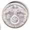 GERMANIA 2 REICHS MARK 1937 A HINDEMBURG ARGINT VF++