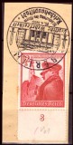 Timbru Germania 1939 - Hitler 50 Ani, Margine de Coală cu Numărul 3, Ștampilă Specială Primă Zi Berlin pe Fragment (Mi. 691) -A222