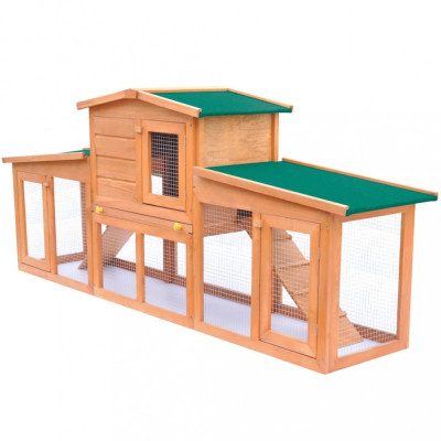 vidaXL Cușcă mare iepuri cușcă adăpost animale mici cu acoperiș lemn foto