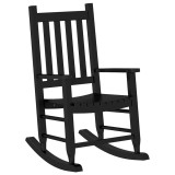 Cumpara ieftin Scaun balansoar pentru copii, negru, lemn masiv de plop