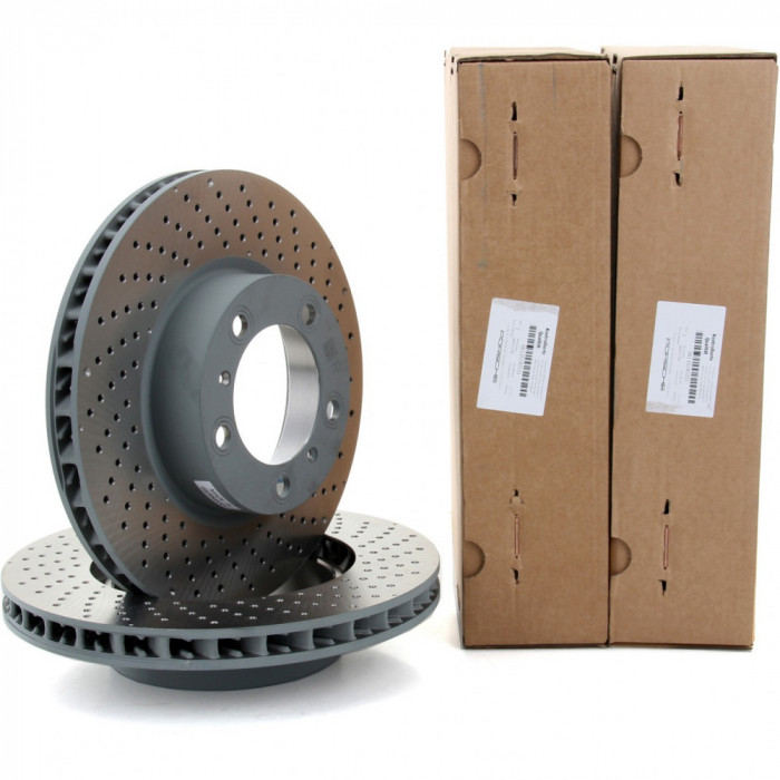 Set Discuri Frana Fata Perforate Oe Porsche Boxter 981 2012&rarr; 2.7 265/275 PS 98135140101 + 98135140201