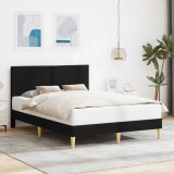 vidaXL Cadru de pat cu headboard Negru 120 x 200 cm Țesătură 42027578