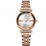 Ceas dama Poedagar CS1509, otel inoxidabil, rose gold, cadran alb