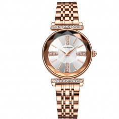 Ceas dama Poedagar CS1509, otel inoxidabil, rose gold, cadran alb