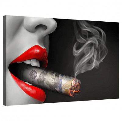 Tablou Canvas, Tablofy, Smoking Money, Printat Digital, 70 &amp;times; 50 cm foto