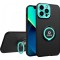 Husa eagle eye cu stand pentru apple iphone 12 (6.1) negru/turcoaz, suport auto magnetic, protectie antisoc, flippy