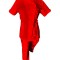 Costum Medical Pe Stil, Rosu cu Elastan, Model Andreea - 3XL, M