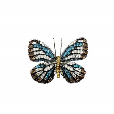 Brosa dama eleganta in forma de fluture cu pietricele colorate, Royal butterfly foto