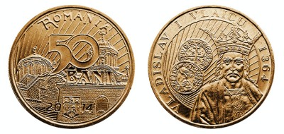 SV * Romania BNR 50 BANI 2014 * VLADISLAV VLAICU * UNC din-fasic-in-capsula foto