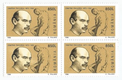 |Romania, LP 1470/1998, 125 de ani de la nasterea lui D. Paciurea, bloc 4, MNH foto