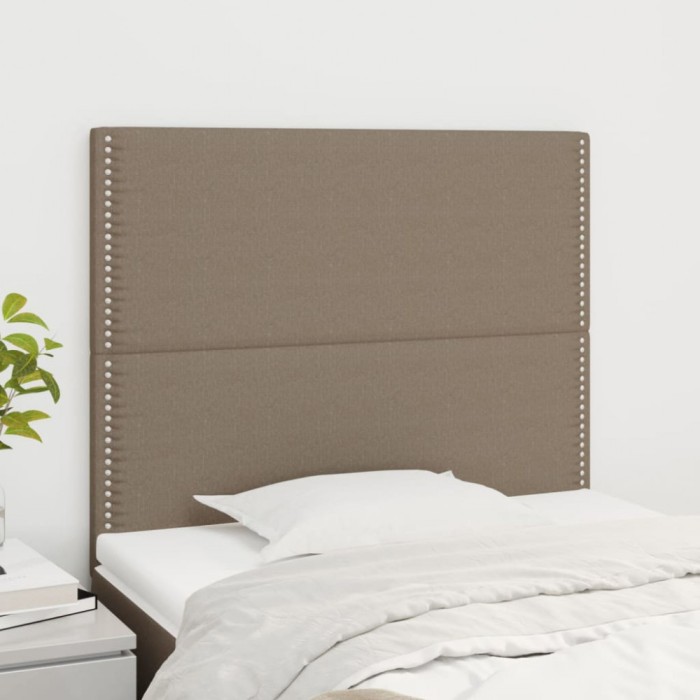 vidaXL Tăblii de pat, 2 buc, gri taupe, 90x5x78/88 cm, textil 3116178