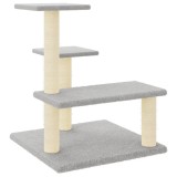 Cumpara ieftin Ansamblu de pisici, stalpi din funie sisal, gri deschis, 61 cm