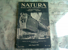 REVISTA NATURA NR.7-8/1941 foto