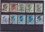 Lot 10 TIMBRE Romania 1936 CAROL II 25 bani pana la 10 lei POSTA Stampilate, Regi, Stampilat