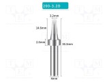 V&acirc;rf şurubelniţă 3,2mm SHENZHEN BAKON pentru staţie de lipit