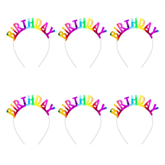 Set Coronițe Petrecere, 6 Bucăți, Multicolor, Happy Birthday