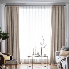 Draperie din catifea blackout cu rejansa din bumbac tip fagure, Madison, 150x225 cm, densitate 700 g/ml, Grullo, 1 buc