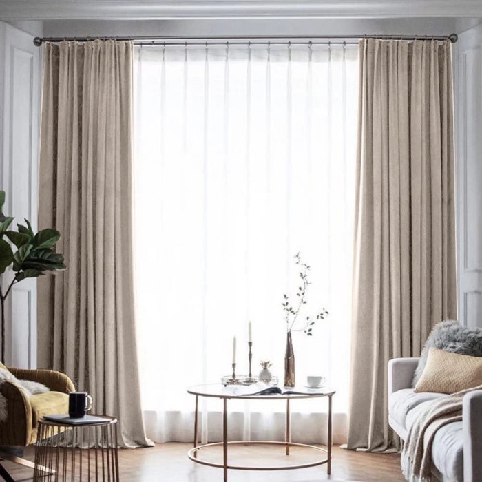 Draperie din catifea blackout cu rejansa din bumbac tip fagure, Madison, 200x240 cm, densitate 700 g/ml, Grullo, 1 buc
