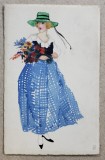 TANARA IN COSTUM POPULAR , GERMANIA , DESEN REPRODUS , CARTE POSTALA , 1923