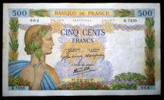 354 FRANTA WWII 500 FRANCS FRANCI 15.10.1942 SR. 064 foto