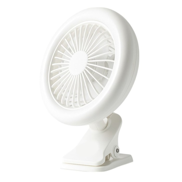 Ventilator portabil cu iluminare LED F2321, USB, clips