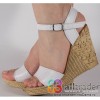 Sandale platforma albe piele naturala dama SS03, 35 - 40, Oem