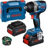 Bosch GDS 18V-750 C - Masina de insurubat cu impact cu 2 acumulatori Li-Ion 18 V 8 Ah patrat 1/2 inch 750 Nm M12-M22 valiza speciala accesorii
