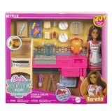 BARBIE SI TERESA RETETA PENTRU PRIETENIE SET PAPUSA TERESA SI BUCATARIE CU ACCESORII SuperHeroes ToysZone
