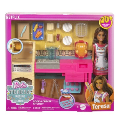 BARBIE SI TERESA RETETA PENTRU PRIETENIE SET PAPUSA TERESA SI BUCATARIE CU ACCESORII SuperHeroes ToysZone foto