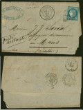 France 1872 Old Cover + Content Montpellier to Mans PR DB.513