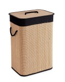 Cumpara ieftin Cos rufe bambus natur textil negru Sintia 40x30x60h